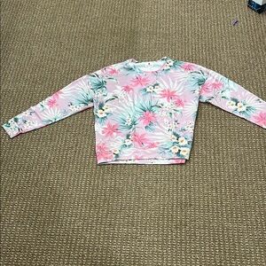 Sundry Pink and Green Floral sweatshirt